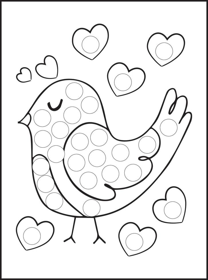 Valentine's Day Dot Markers Activity vector