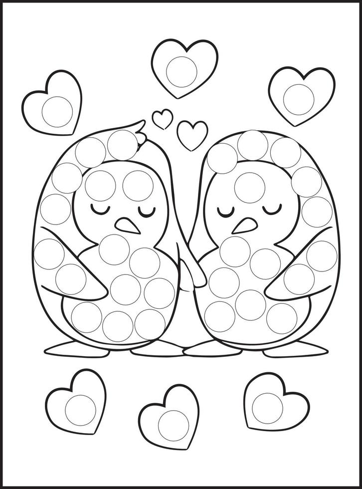 Valentine's Day Dot Markers Activity vector