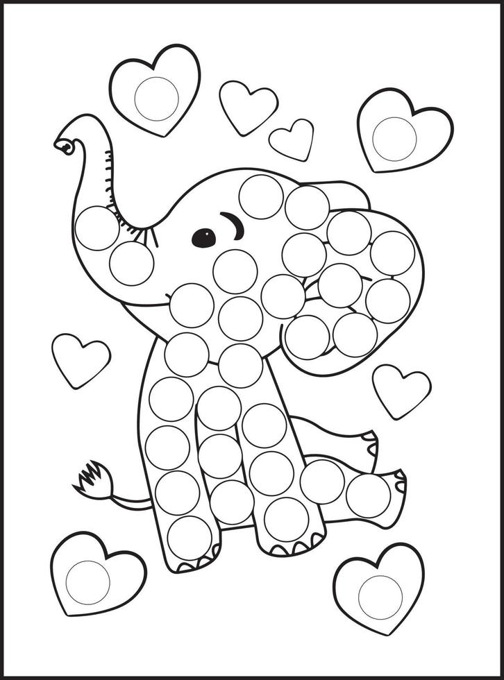 Valentine's Day Dot Markers Activity vector