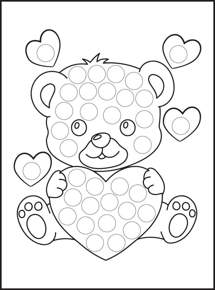 Valentine's Day Dot Markers Activity vector