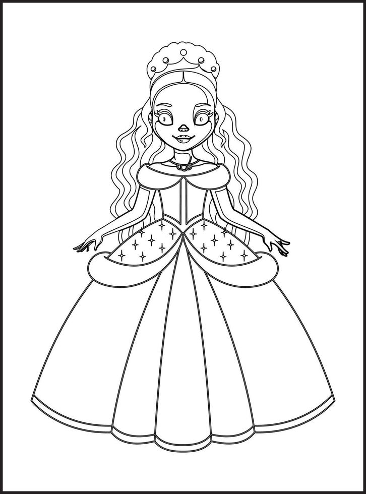 dibujos de princesas para colorear vector