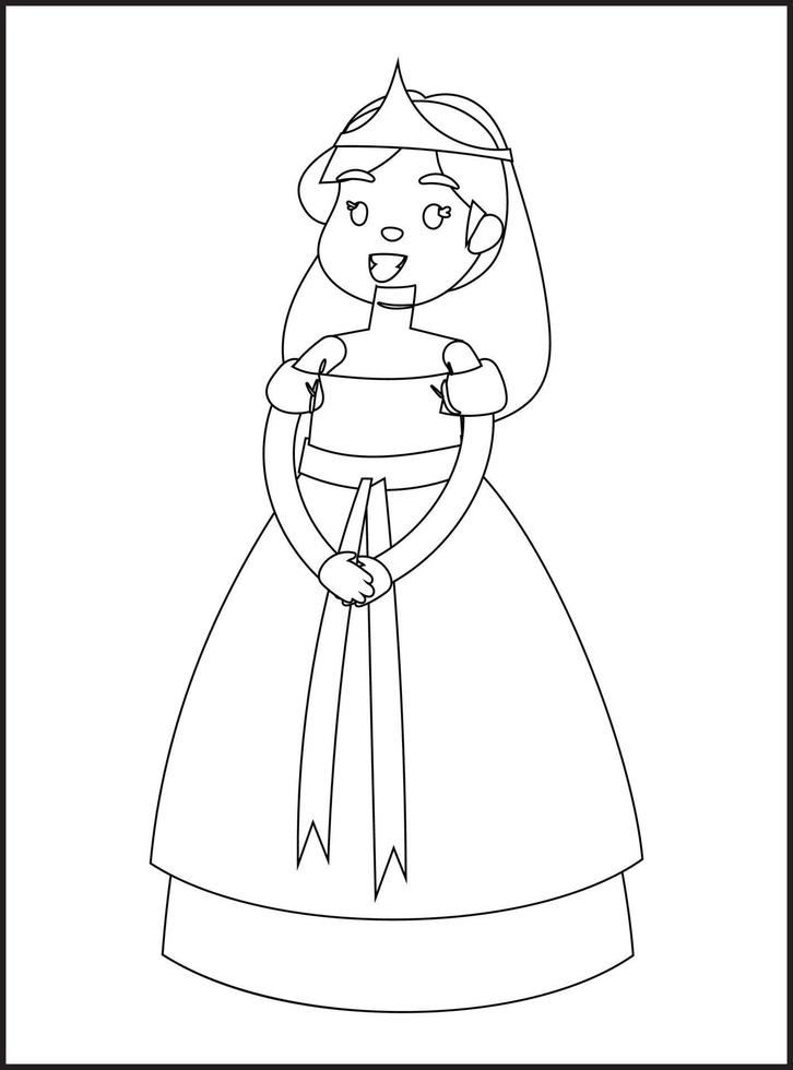 dibujos de princesas para colorear vector