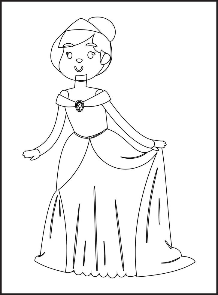 dibujos de princesas para colorear vector