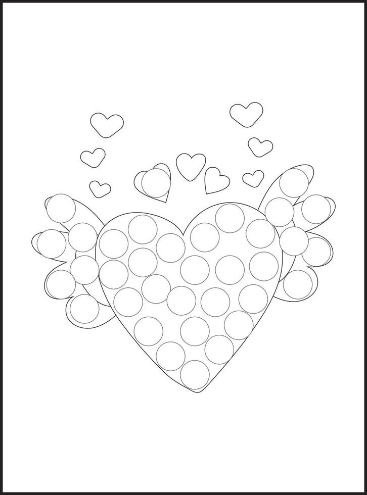 Valentine's Day Dot Markers Activity vector