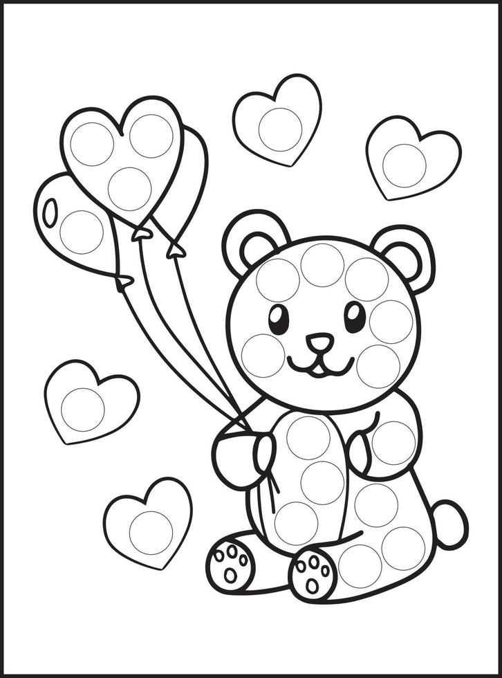 Valentine's Day Dot Markers Activity vector