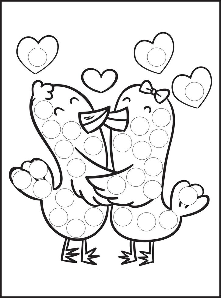 Valentine's Day Dot Markers Activity vector