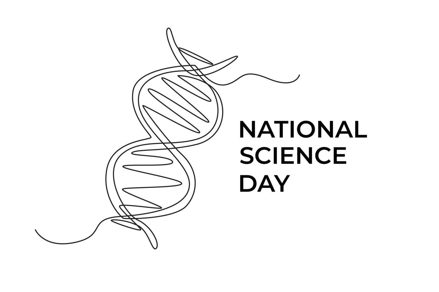 Single one line drawing DNA, genetic icon. Science day concept. Continuous line draw design graphic vector illustration.