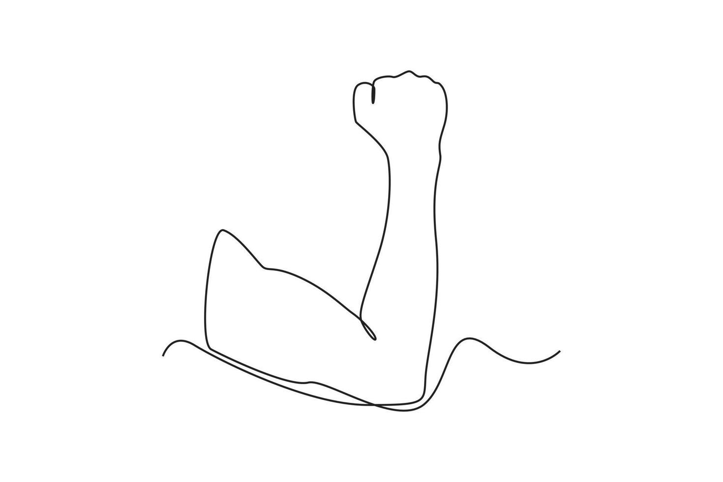 órgano de brazo de dibujo de una sola línea. concepto de órgano humano. ilustración de vector gráfico de diseño de dibujo de línea continua.