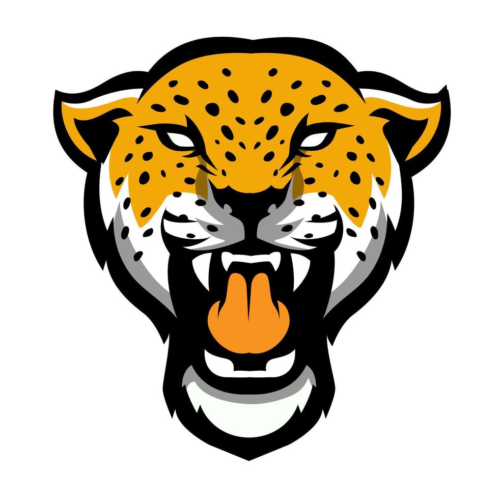 leopardo para esport y logotipo de mascota deportiva aislado vector