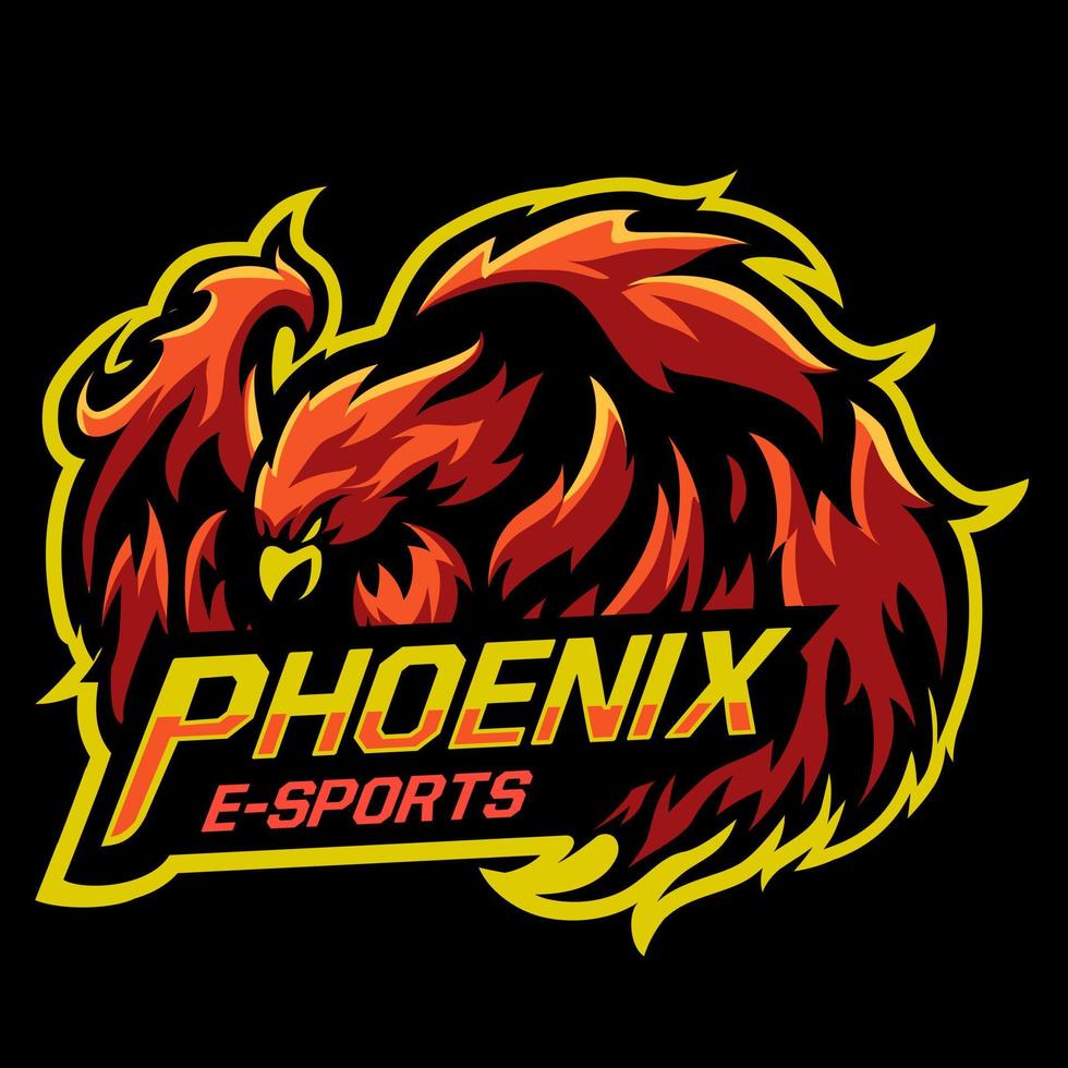 Phoenix esport mascot logo design vector