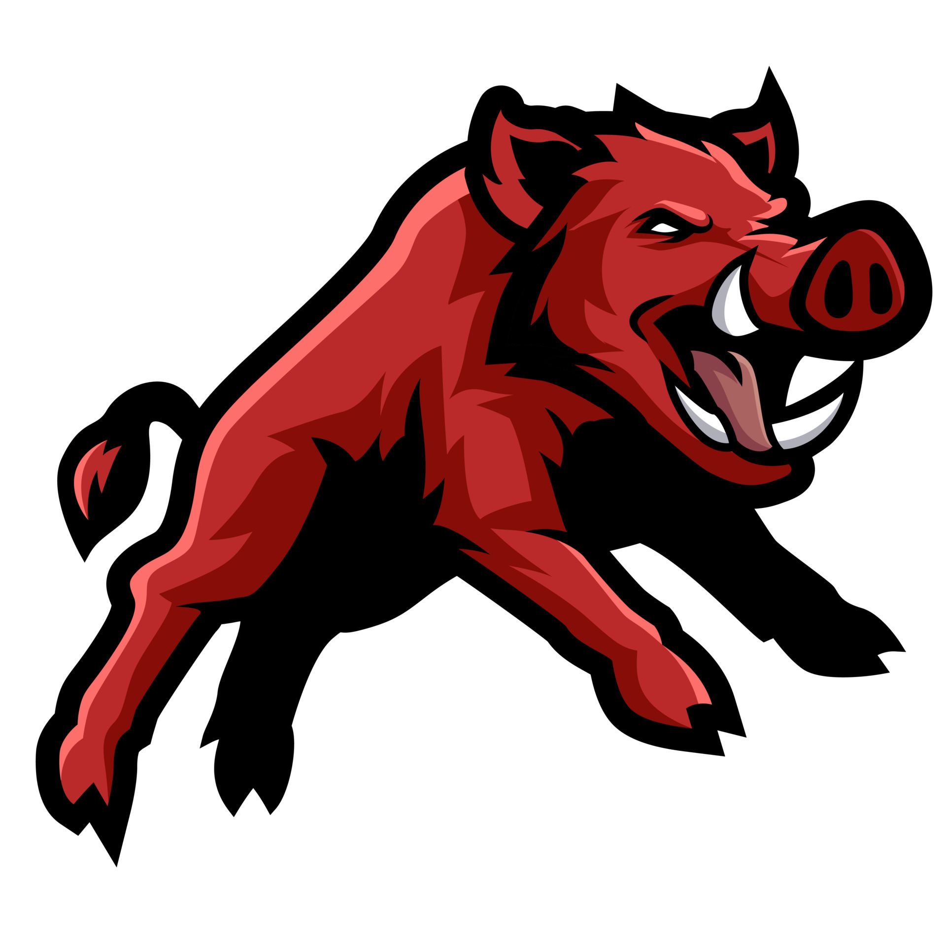 Wild hog or boar mascot vector design illustration 16588217 Vector Art at  Vecteezy