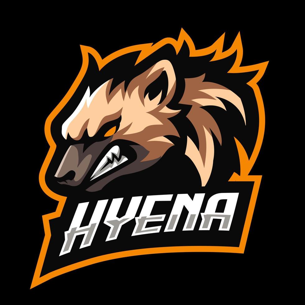 plantilla de logotipo de mascota de juego de hiena esport vector