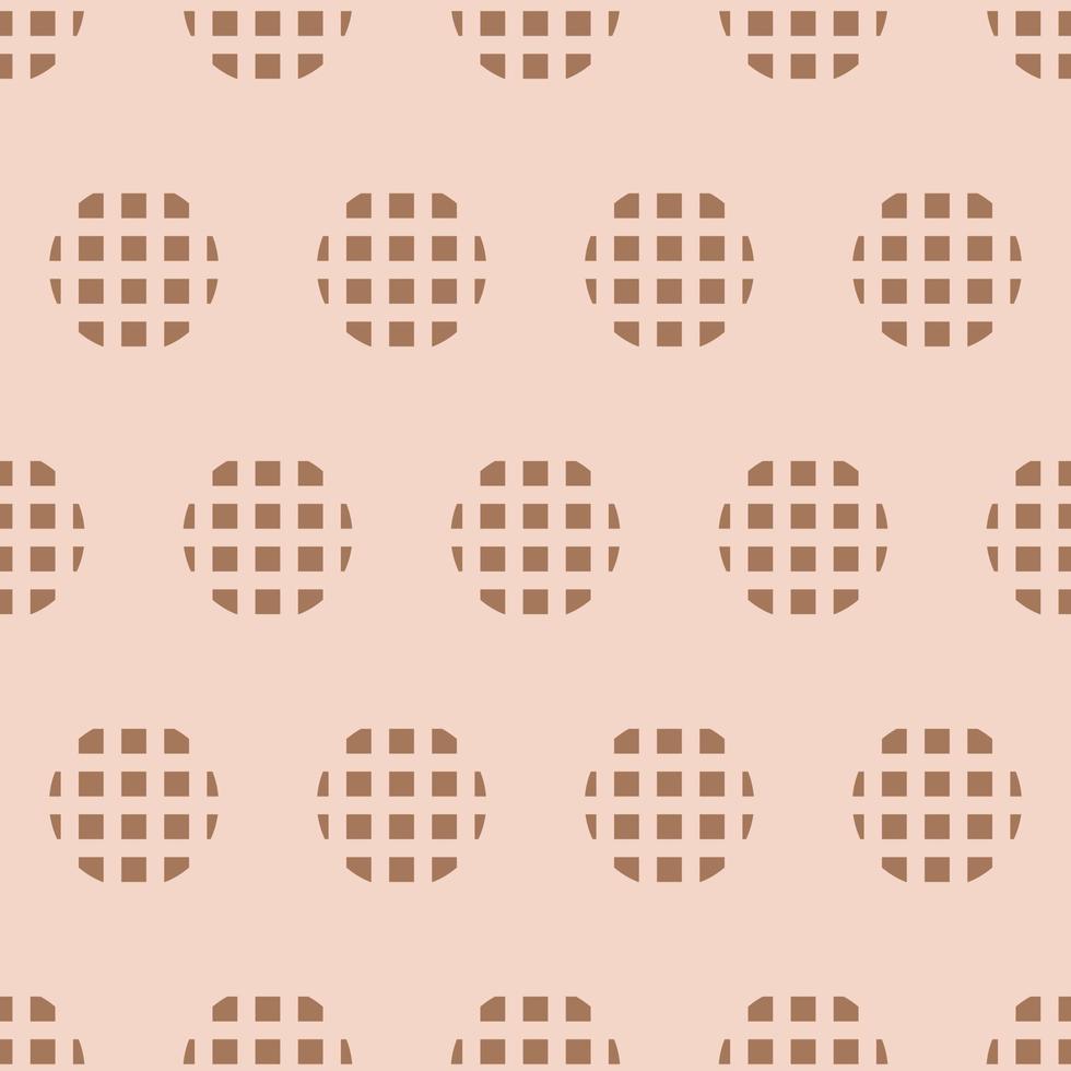 Seamless geometric pattern with circles on pink background. Vector print for fabric background, textile