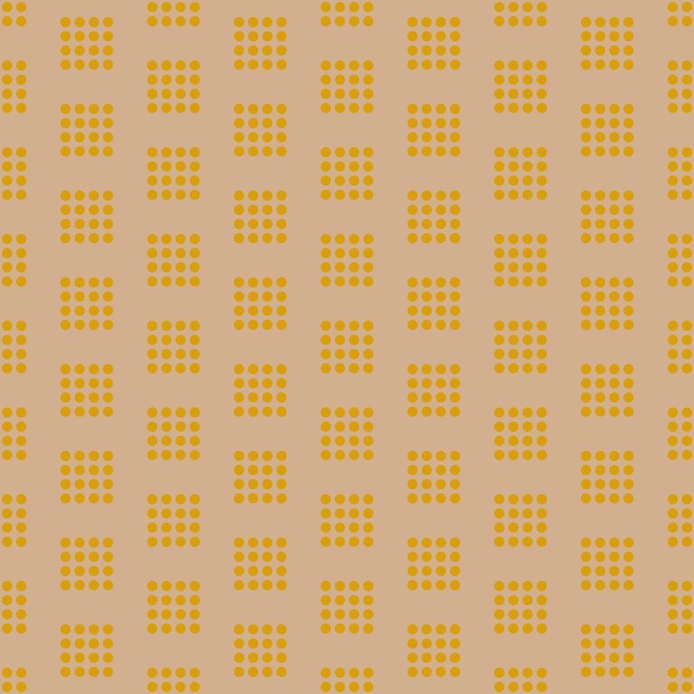 Seamless geometric pattern with golden dots in squares on pink background. Vector print for fabric background, textile