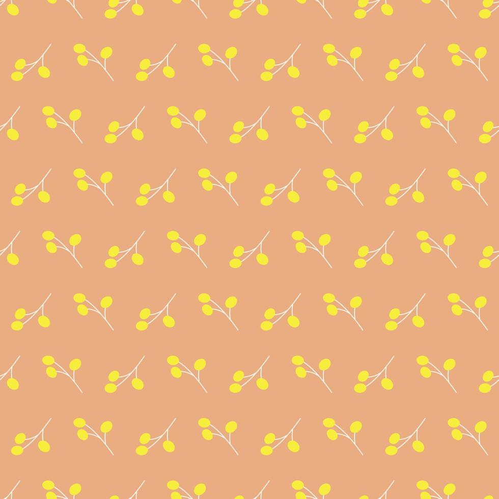Seamless geometric pattern with yellow flowers on beige background. Vector print for fabric background, textile