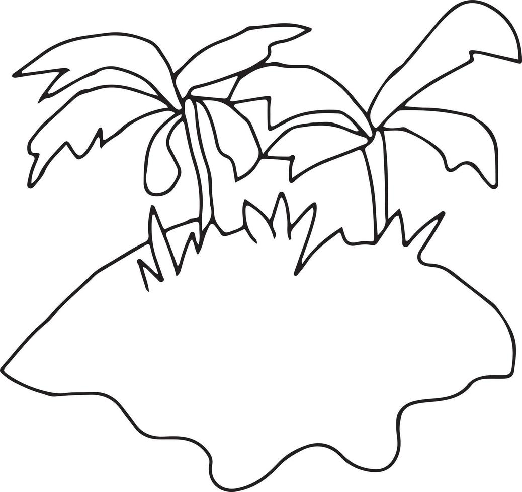 panoramic sketch of a beach scene vector