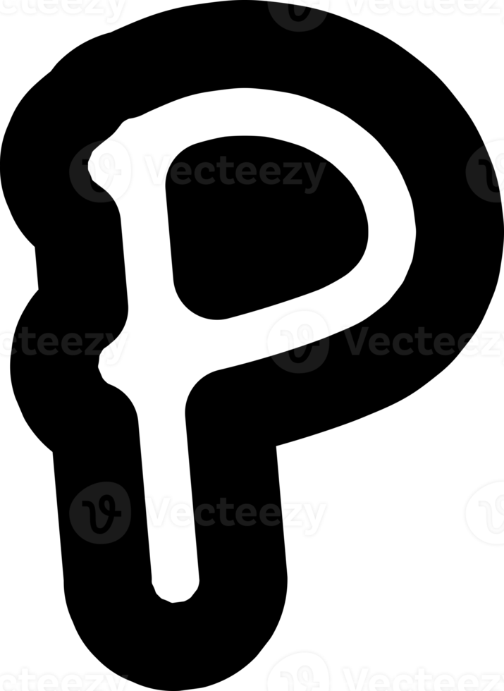Schwarz-Weiß-Buchstabenhand zeichnen Alphabet png