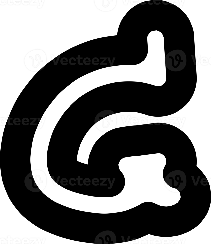 Schwarz-Weiß-Buchstabenhand zeichnen Alphabet png