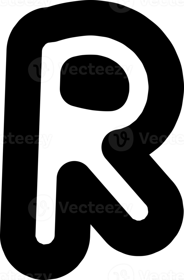 alfabeto de dibujo a mano con letras en blanco y negro png