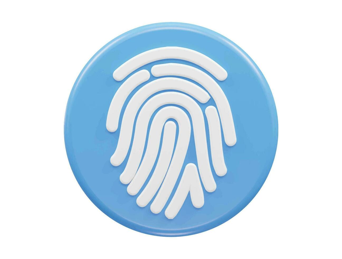 Fingerprint icon vector 3d rendering illustration