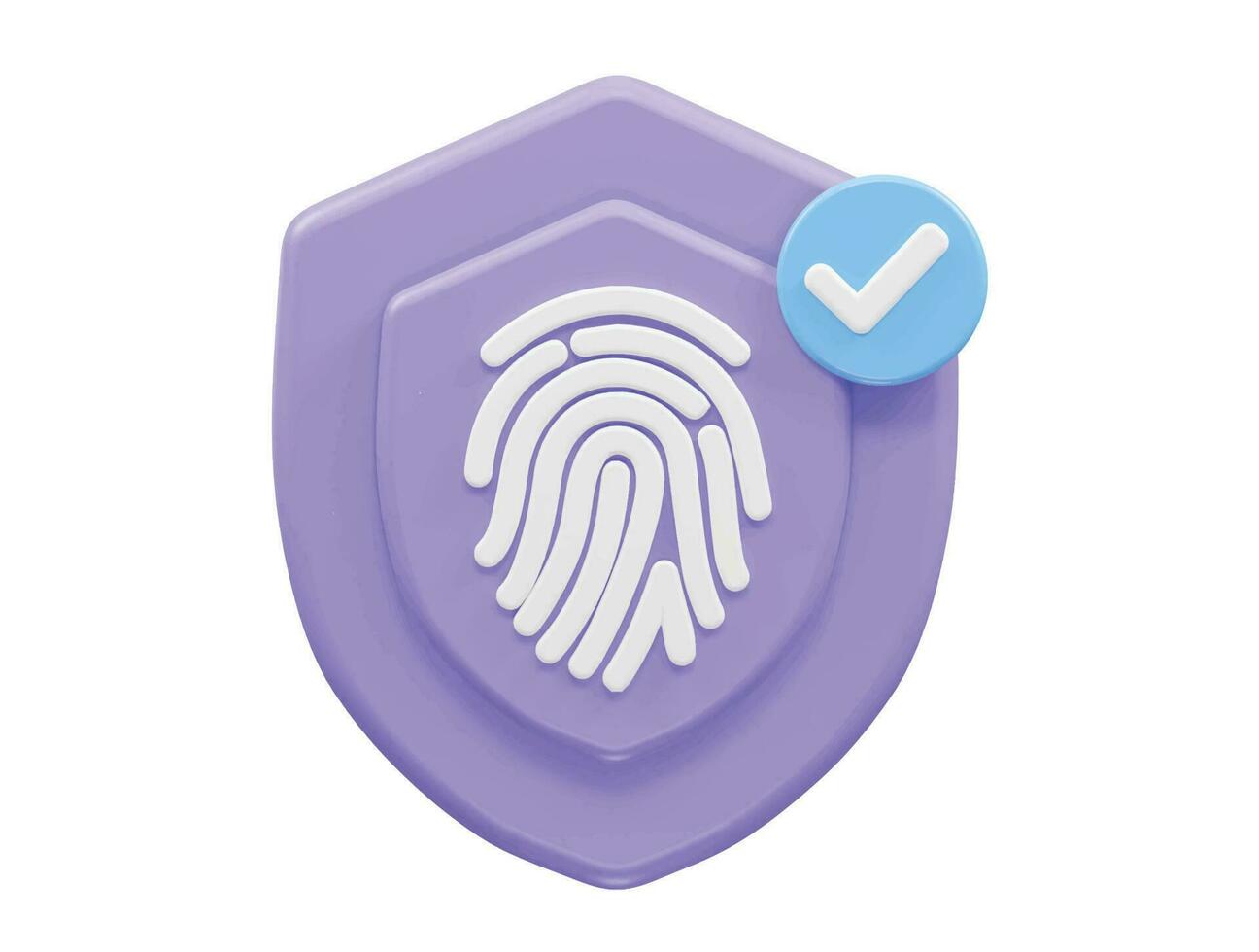 Fingerprint icon vector 3d rendering illustration