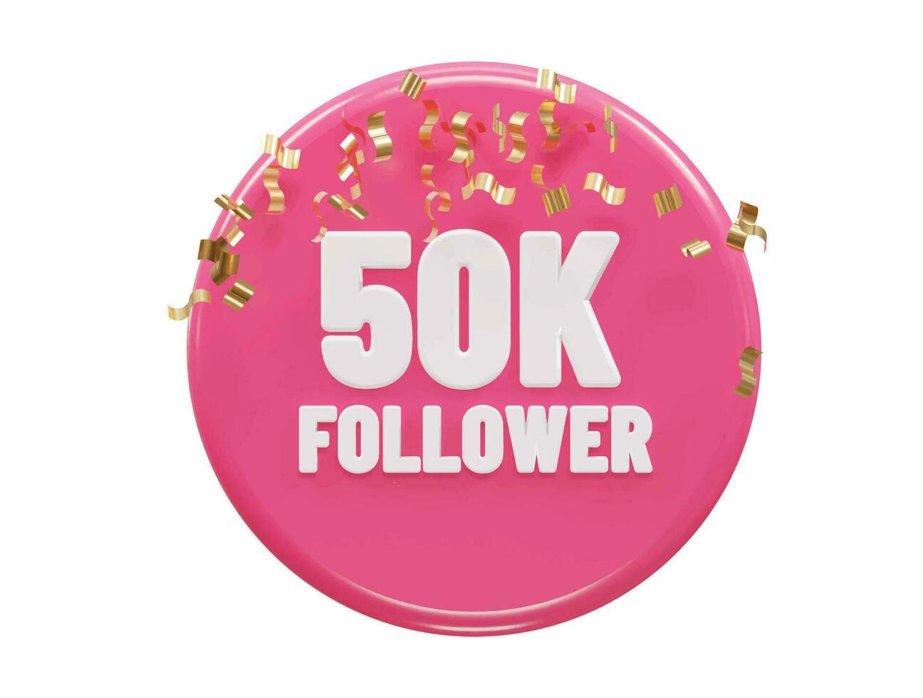 Follower text effect vector illustration 3d rendering