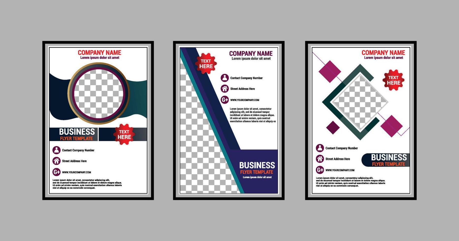 company banners with striking colors and gray background vector