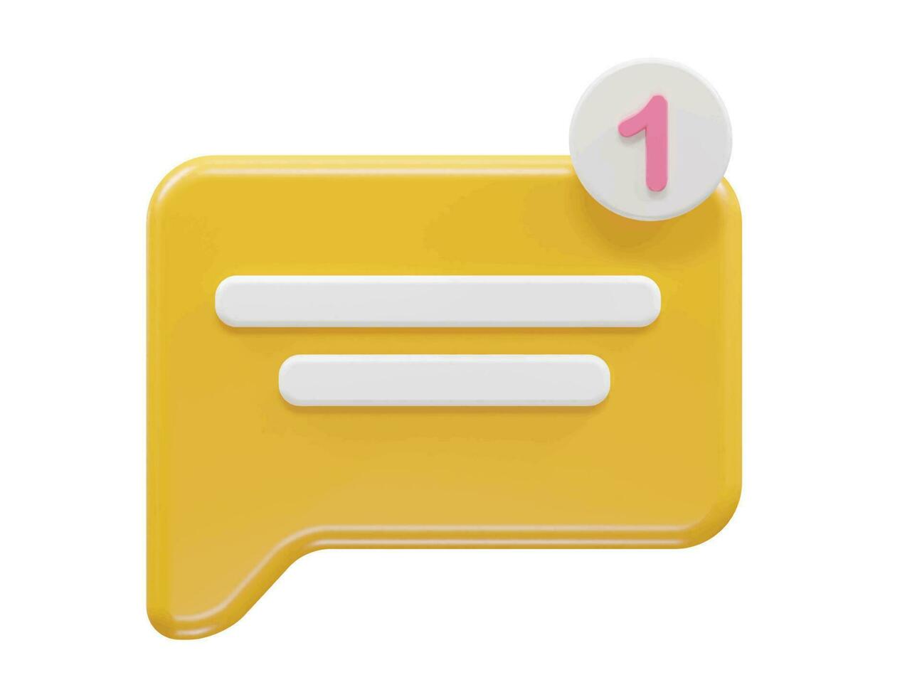 Message icon 3d rendering vector illustration