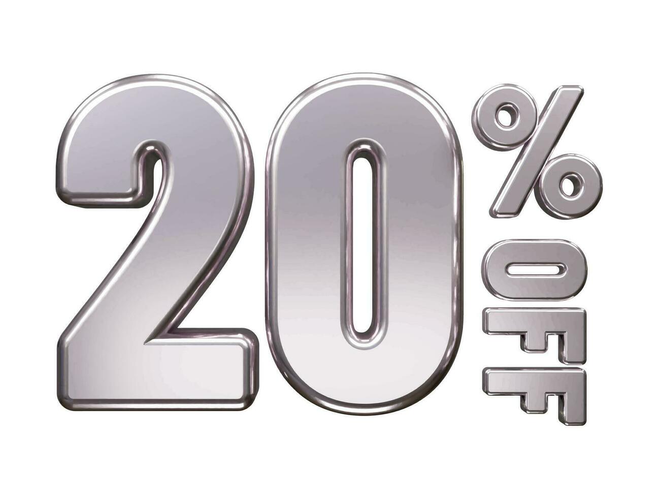 Percent off discount sale vector 3d rendering