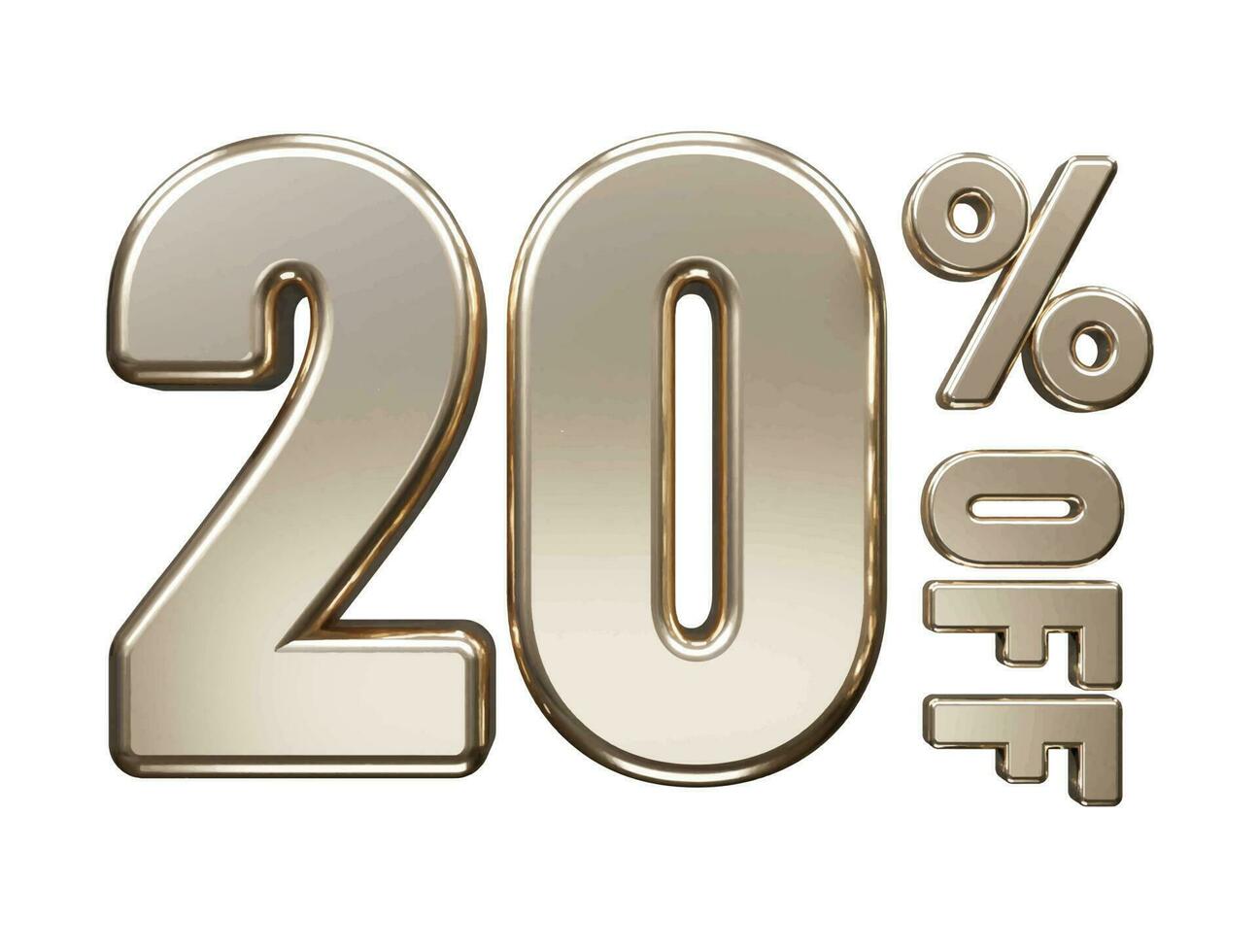 Percent off discount sale vector 3d rendering