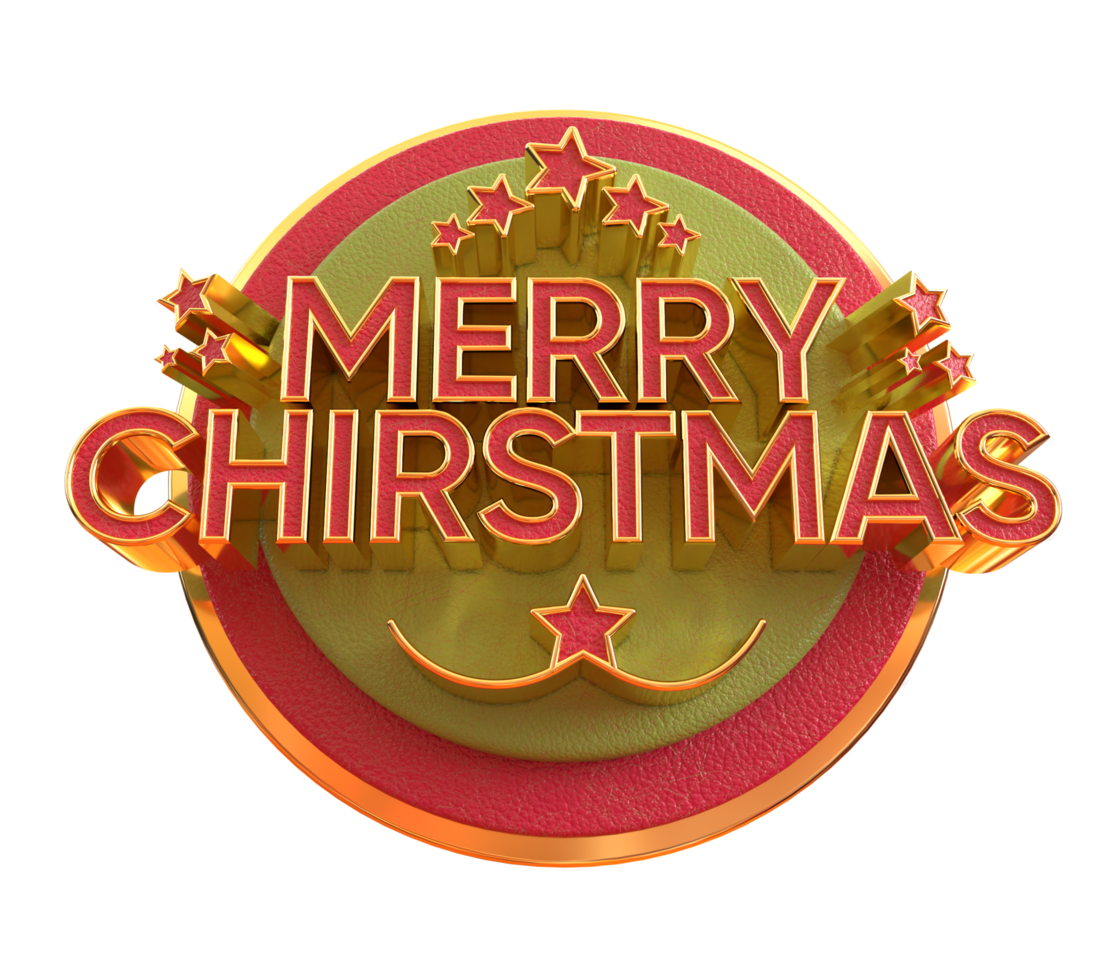 feliz natal e feliz ano novo banner com rótulo de renderização 3d png