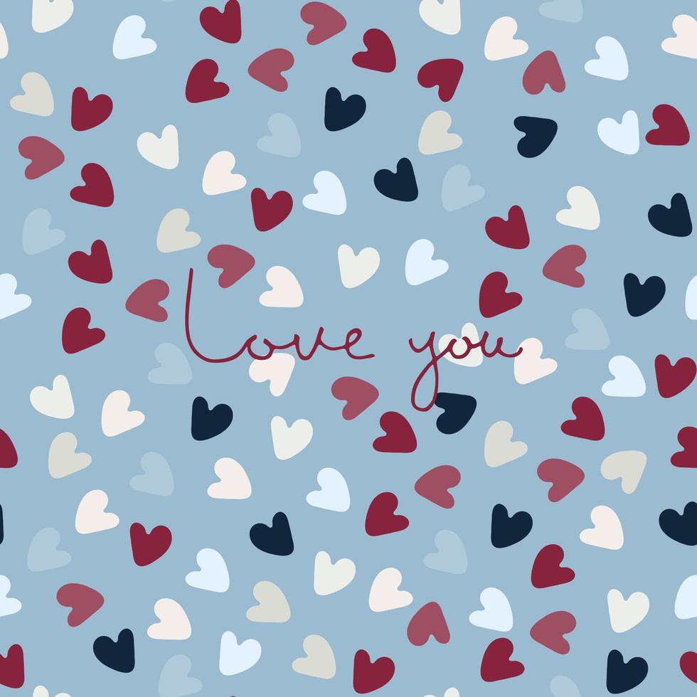 Happy Valentines Day greeting cards designs with hand drawn hearts, flowers and lettering vector