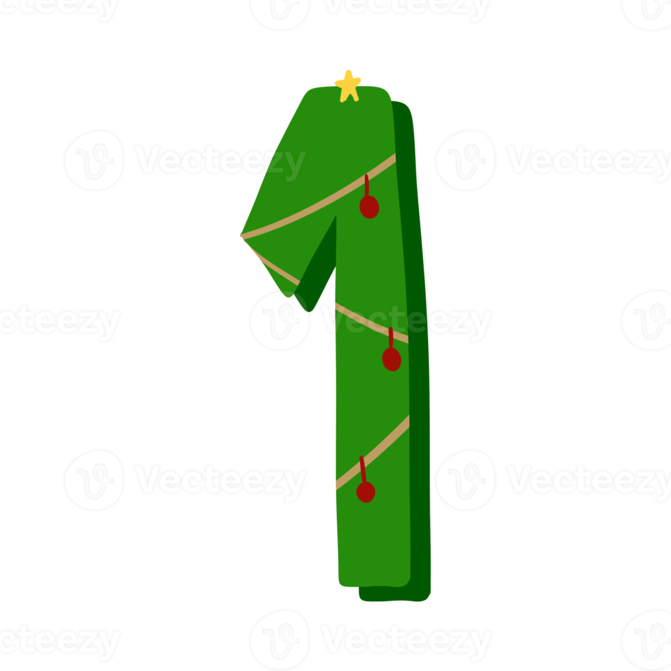 numéro de lettrage de noël png