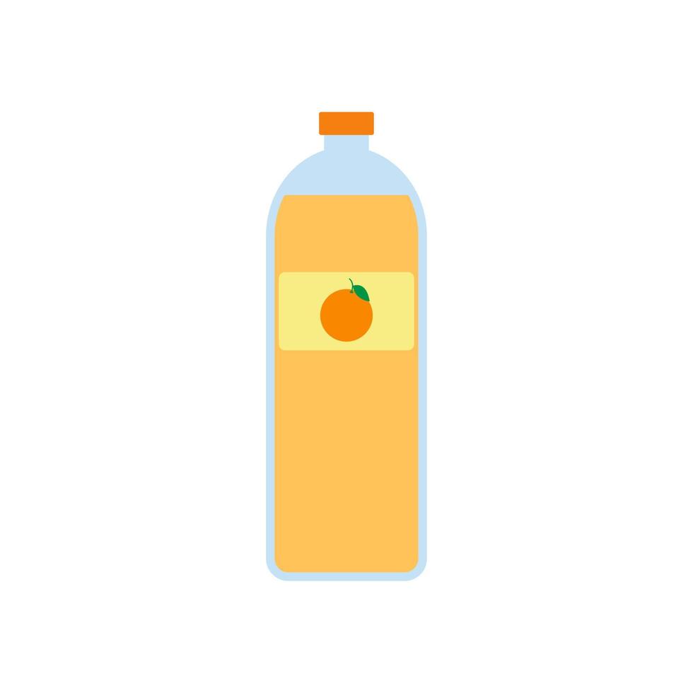 Orange Juice icon. Bottle of juice isolated icon on white background. Flat style vector illustration