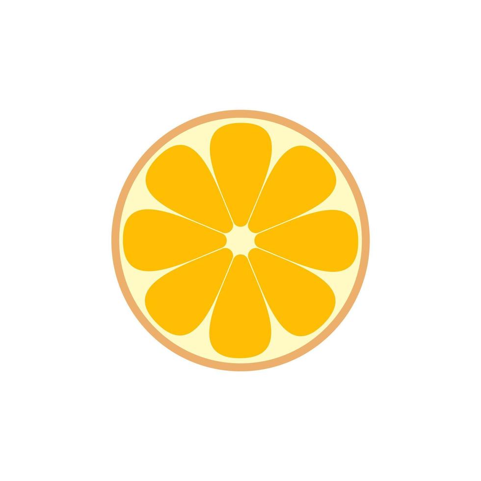 sliced orange fruit flat design vector illustration