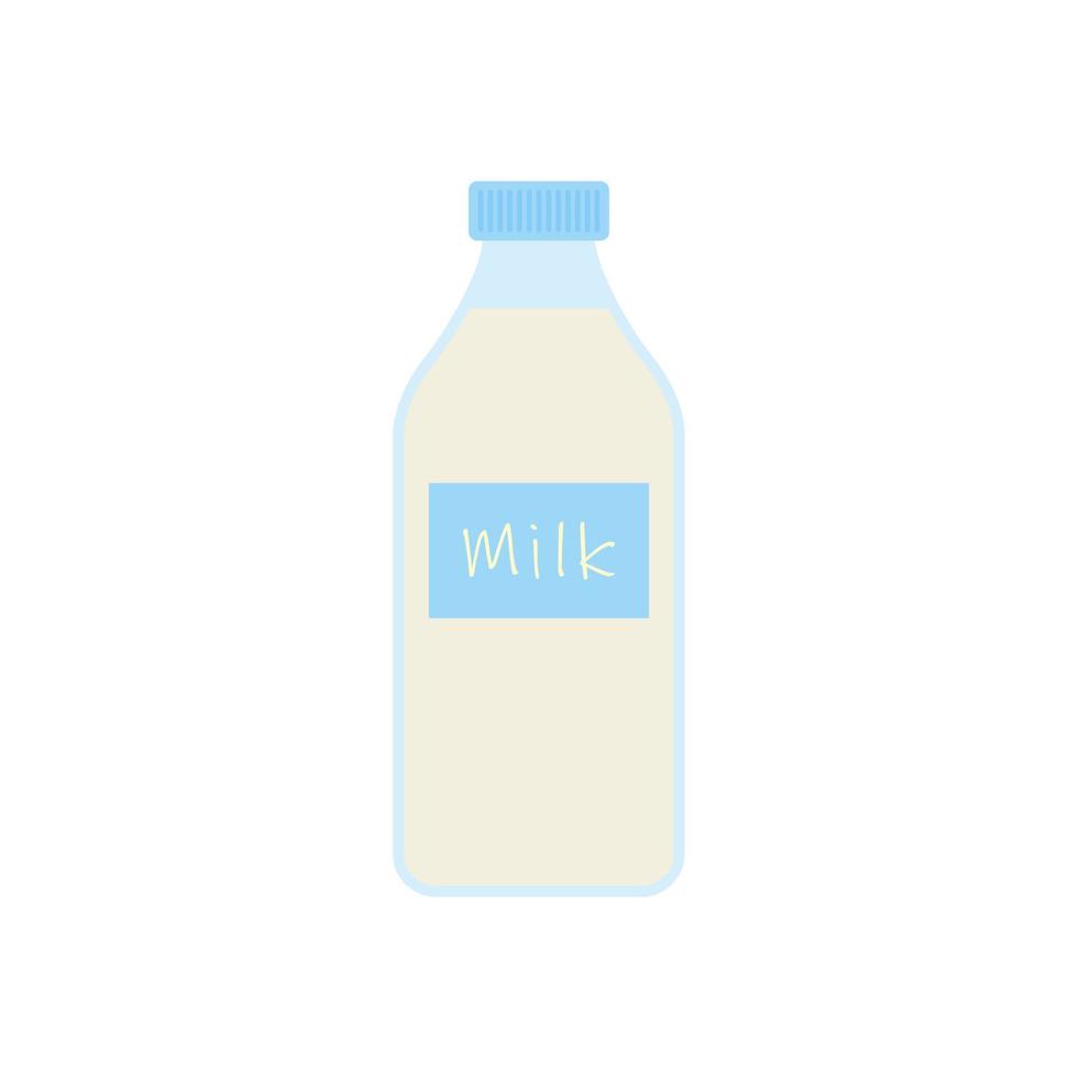 leche en botella. elementos para el diseño de productos lácteos, granja de logotipos, tienda de comestibles, alimentos saludables, etc. ilustración de diseño plano vectorial. vector