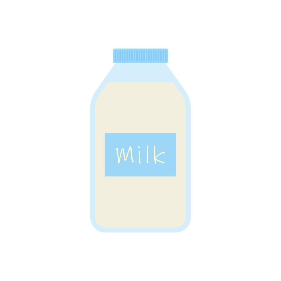 leche en botella. elementos para el diseño de productos lácteos, granja de logotipos, tienda de comestibles, alimentos saludables, etc. ilustración de diseño plano vectorial. vector