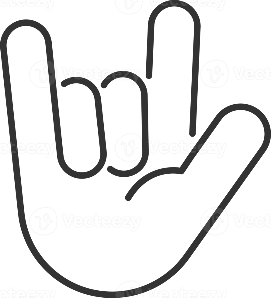 gestes de la main. langue des doigts et des signes. icône de contour png