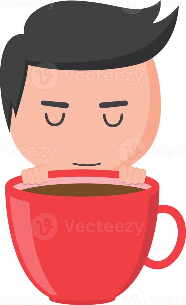 uomo caffè rosso tazza png