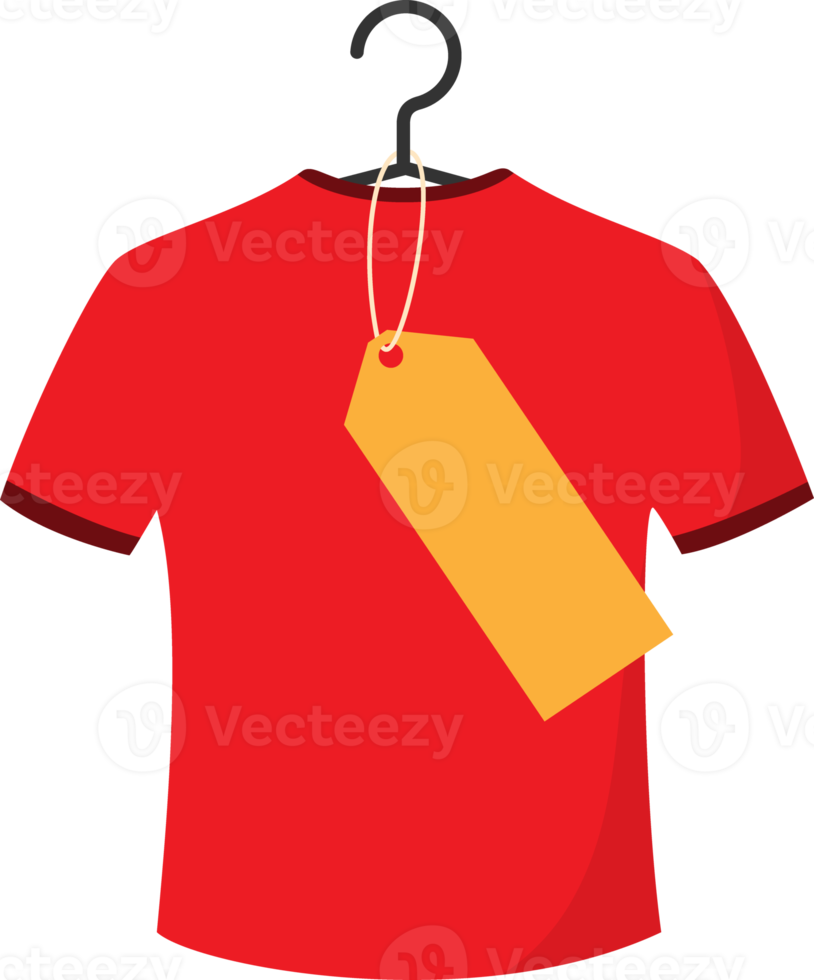 röd t-shirt med försäljning märka png