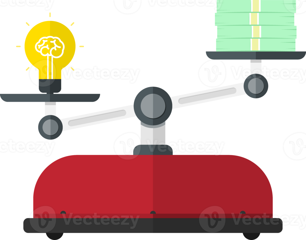 Value of Idea. Concept of Brain and Money png