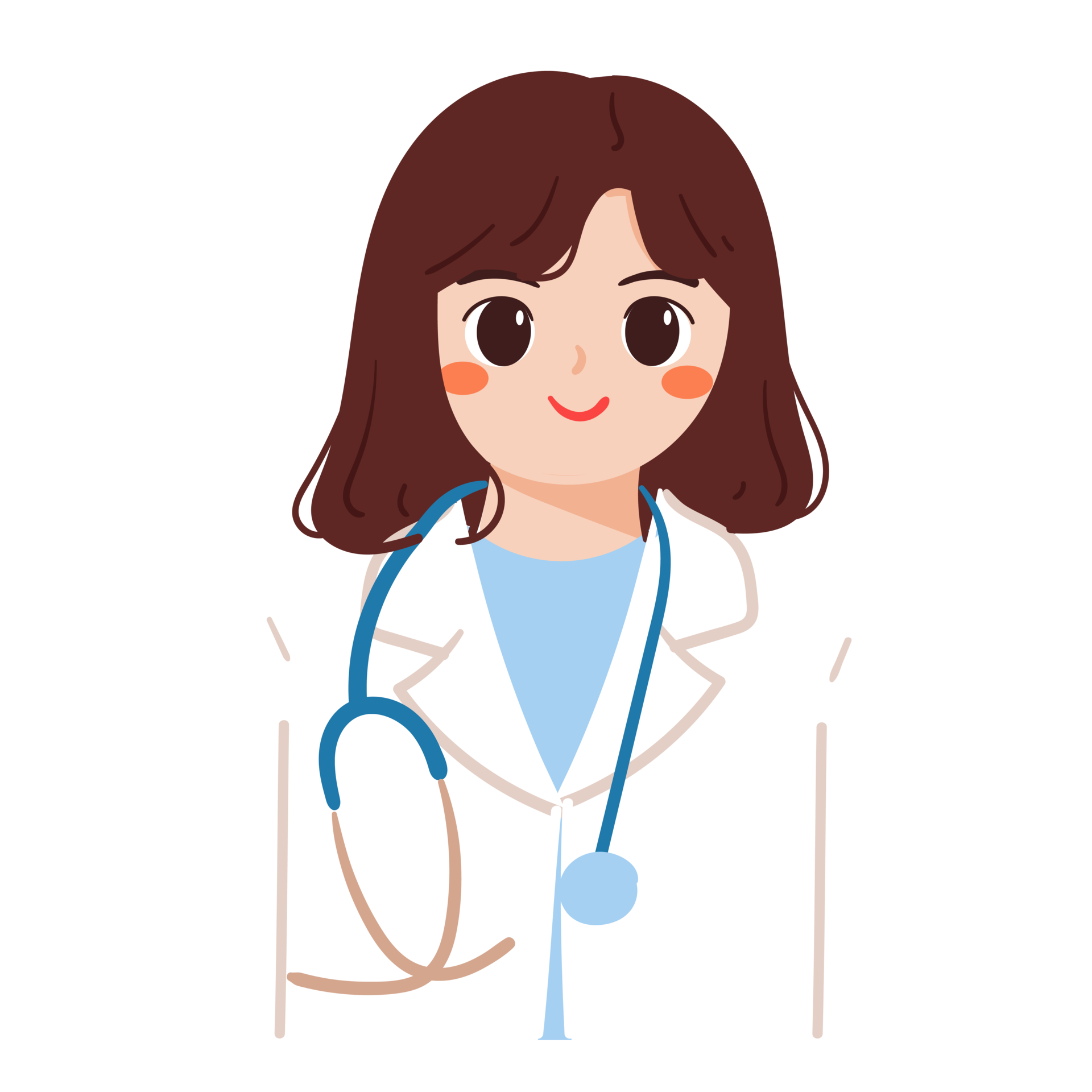 Elemento De Médico De Menina Bonita Dos Desenhos Animados PNG