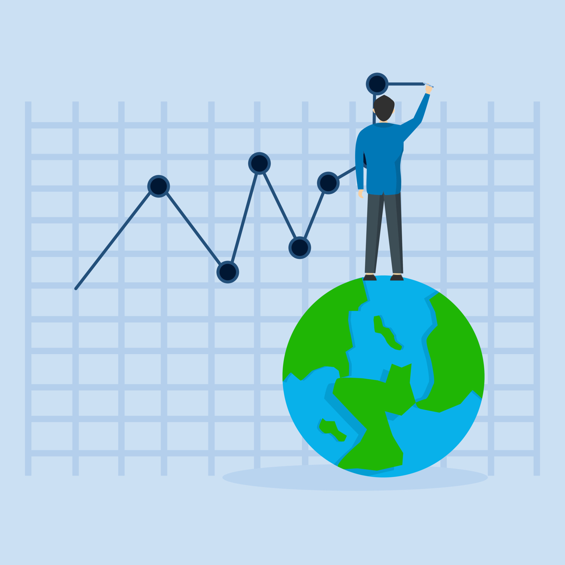 World economy concept, global stock market diagram or international economy concept, financial 