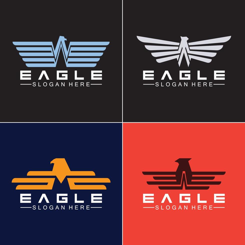 Eagle logo vector design, falcon logotype template, hawk illustration