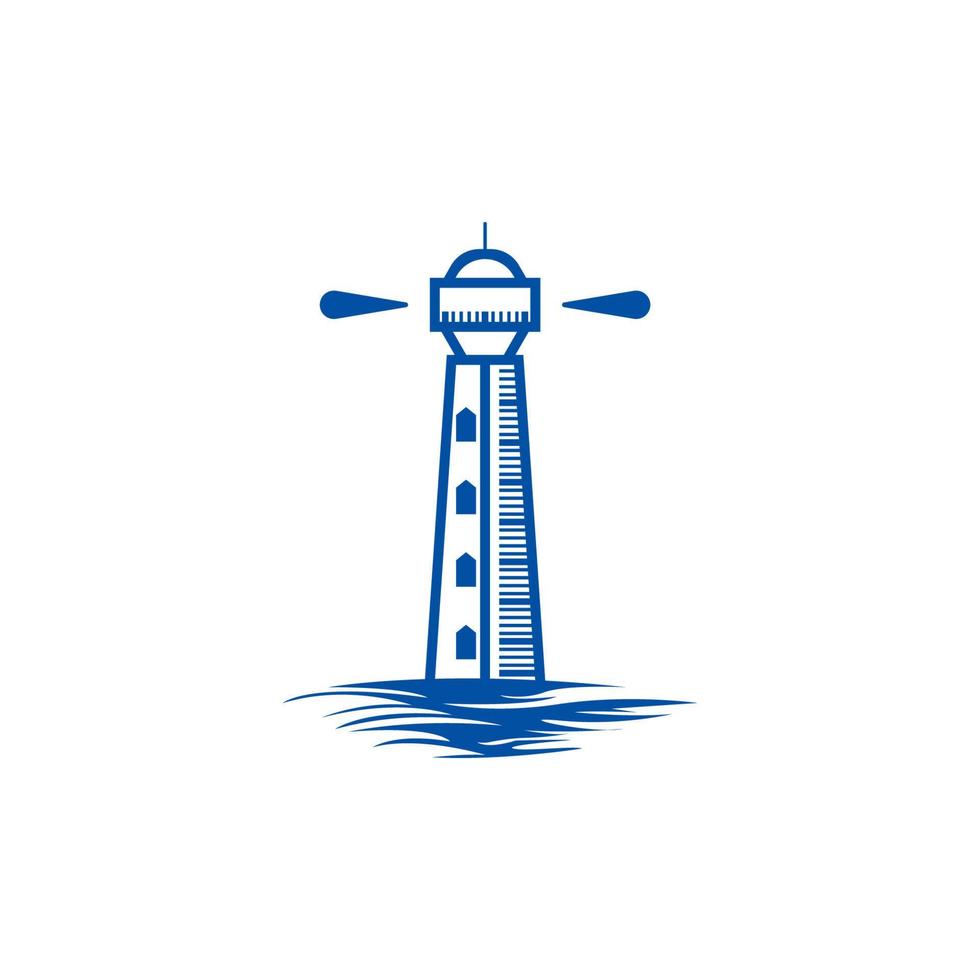 Lighthouse icon logo and vector illustration beacon tower design