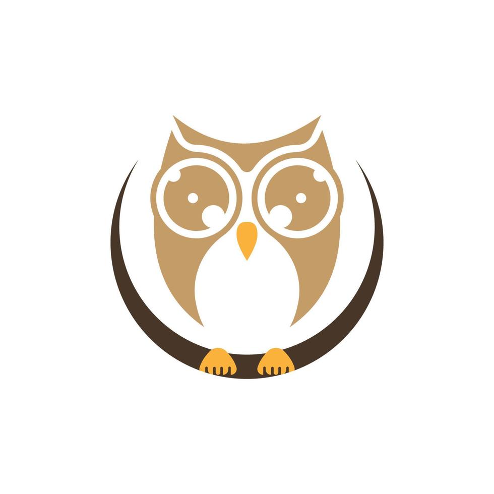 Owl logo icon design animal and simple business vector