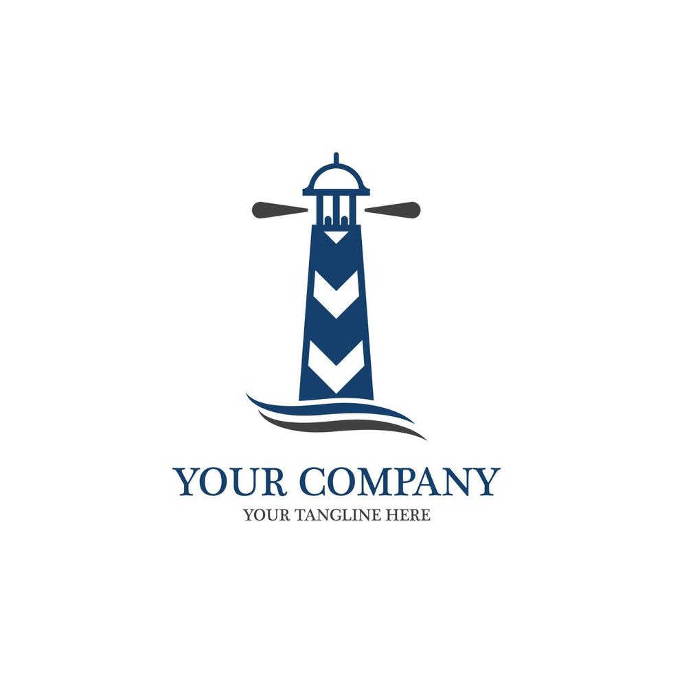 Lighthouse icon logo and vector illustration beacon tower design