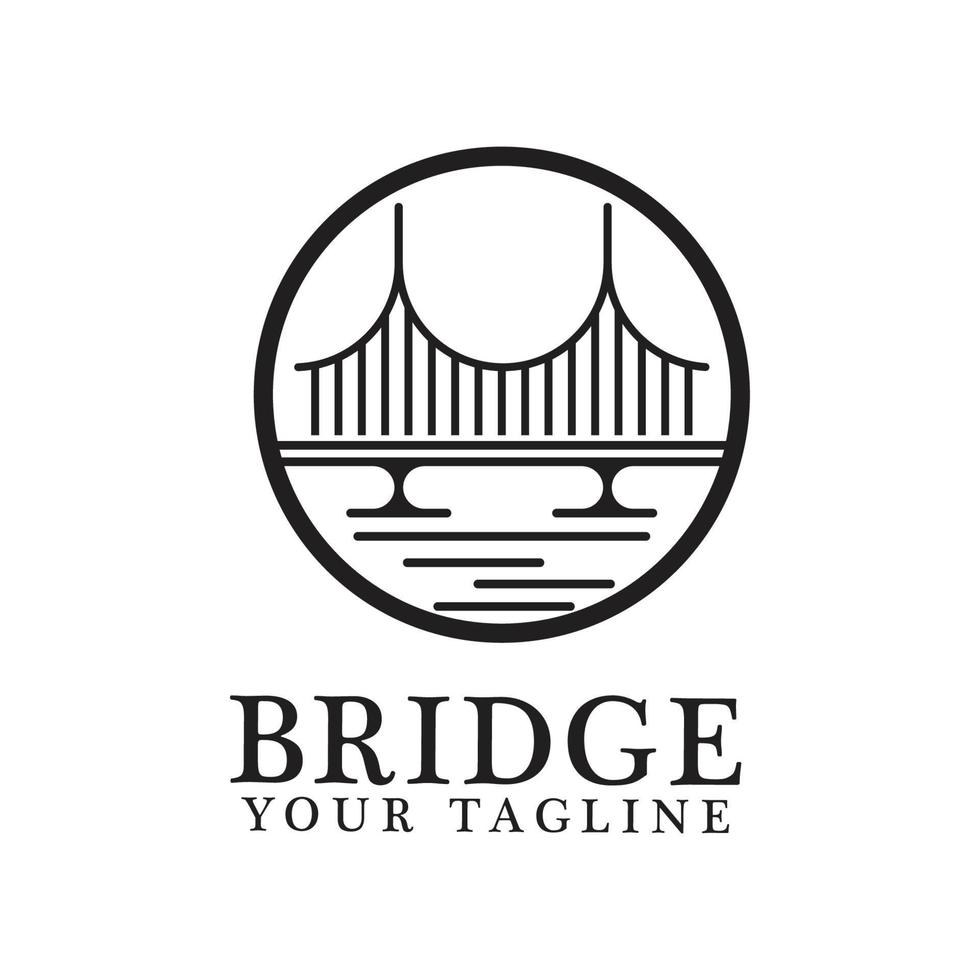 diseño de icono de logotipo de puente y símbolo de negocio vector