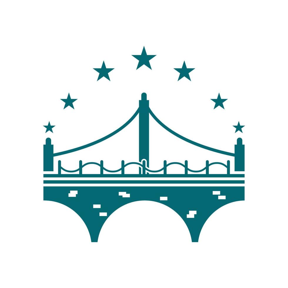 diseño de icono de logotipo de puente y símbolo de negocio vector