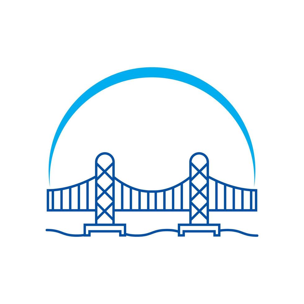 diseño de icono de logotipo de puente y símbolo de negocio vector